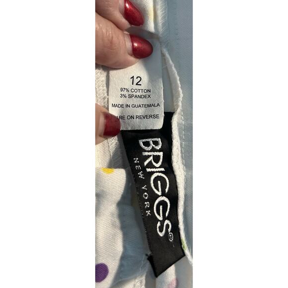 Cropped Pants Women 12 Polka Dots Briggs Pedal Pusher Stretch Beach Resort Coast - Picture 5 of 7